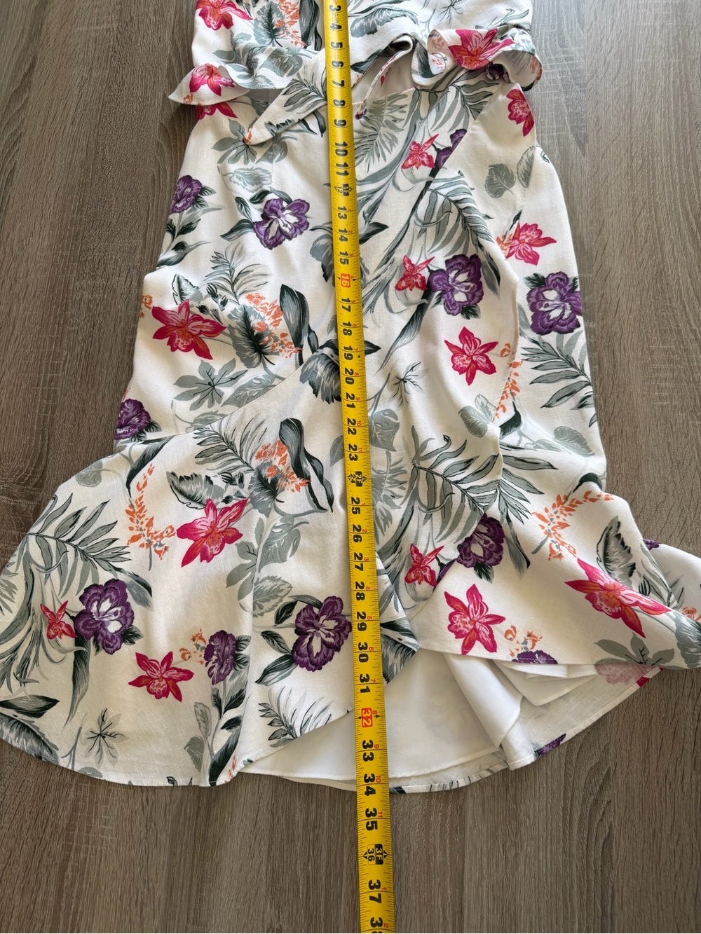 Wayf Mahari Ruffle Knot Front Floral Linen Blend Dress - Picture 8 of 16